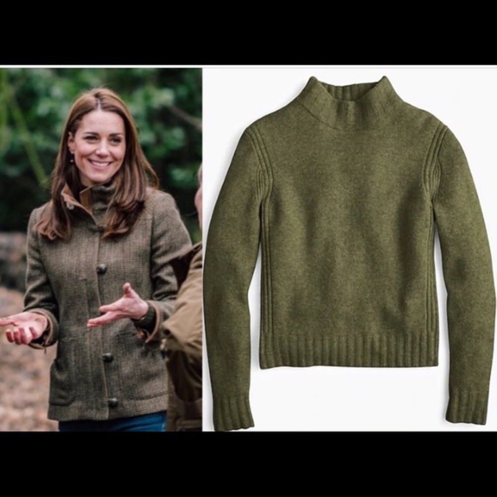 NWT J Crew Mockneck Sweater ASO Kate Middleton L